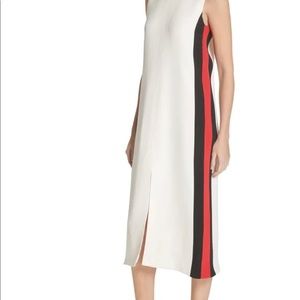 Burberry Selene Sleeveless Side-Striped Midi Dress